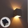 Imagem de Kit 6 arandela 2 fachos preta + 6 lâmpadas led g9 5w 3000k p/ parede muro externa e interna st678