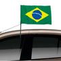 Imagem de Kit 6 Bandeira Do Brasil Com Haste Para Vidro Do Carro