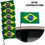 Imagem de Kit 6 Bandeira Do Brasil Com Haste Para Vidro Do Carro