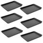 Imagem de Kit 6 Bandejas Plásticas para Servir 32x23cm Preto Restaurante A4 Fast Food Coza