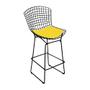 Imagem de Kit 6 Banquetas Bistrô Bertoia Preta D70 com Assento Amarelo