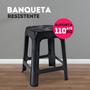 Imagem de Kit 6 Banquetas De Plástico Banco Banquinho Preto Arqplast