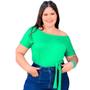 Imagem de Kit 6 Blusa feminina plus size GG lisa conforto