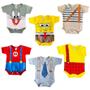 Imagem de Kit 6 Body infantil malha personagem bebe