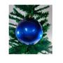 Imagem de Kit 6 Bolas de Natal Metalizada Azul 12cm Decoração Árvore