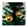 Imagem de Kit 6 Bolas de Natal Metalizada Ouro 70mm Decoração Árvore