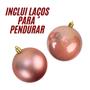 Imagem de Kit 6 Bolas de Natal Mistas 8cm Rosa Lisa Fosca para Árvore Natalina