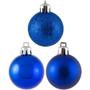 Imagem de Kit 6 Bolas Para Árvore De Natal 8cm Grande Azul Decoração