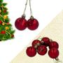 Imagem de Kit 6 Bolinhas Pequena Vermelha 4cm Para Árvore Natal Enfeite Natalino de Pendurar