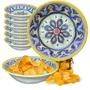 Imagem de Kit 6 Bowl Melamina 19cm Tipo Plastico Grosso Leve Facil de Lavar Não Quebra Não Risca Ideal Piscina Tigela