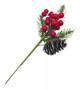 Imagem de Kit 6 Buquês Flor De Natal Cereja E Pinha Decorativo 20 Cm