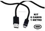 Imagem de Kit 6 Cabos USB Tipo C 1 Metro Praticidade Alta Performance
