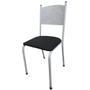 Imagem de Kit 6 Cadeira Branca para Cozinha Jantar com Assento Preto