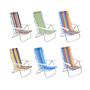 Imagem de Kit 6 Cadeira De Praia Reclinável 8 Posições - Sortida