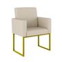 Imagem de Kit 6 Cadeira Poltrona Decorativa Base de Ferro Dourada