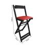 Imagem de Kit 6 Cadeiras Bistro Dobravel de Madeira Estofada Vermelha - Preto