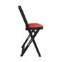 Imagem de Kit 6 Cadeiras Bistro Dobravel de Madeira Estofada Vermelha - Preto