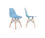 Imagem de Kit 6 Cadeiras Charles Eames Eiffel Azul Base Madeira Sala Cozinha Jantar - BERING