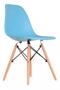 Imagem de Kit 6 Cadeiras Charles Eames Eiffel Azul Base Madeira Sala Cozinha Jantar