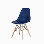 Imagem de Kit 6 Cadeiras Charles Eames Eiffel Azul Marinho Base Madeira Sala Cozinha Jantar