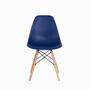 Imagem de Kit 6 Cadeiras Charles Eames Eiffel Azul Marinho Base Madeira Sala Cozinha Jantar