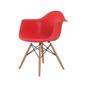 Imagem de KIT 6 Cadeiras Charles Eames Eiffel Design Wood Com Braços - Vermelha