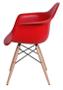 Imagem de KIT 6 Cadeiras Charles Eames Eiffel Design Wood Com Braços - Vermelha