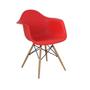 Imagem de KIT 6 Cadeiras Charles Eames Eiffel Design Wood Com Braços - Vermelha