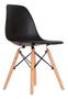 Imagem de Kit 6 Cadeiras Charles Eames Eiffel Preto Base Madeira Sala Cozinha Jantar