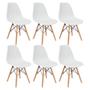 Imagem de Kit 6 Cadeiras Charles Eames Eiffel Wood Design Branca Preta Cinza Outras