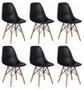 Imagem de Kit 6 Cadeiras Charles Eames Eiffel Wood Design - Preta