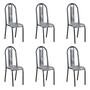 Imagem de Kit 6 Cadeiras de Cozinha Arizona Estampado Pará Pés de Ferro Preto  - Pallazio
