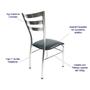 Imagem de Kit 6 Cadeiras de COZINHA com reforço cromada assento preto - Poltronas do Sul