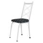 Imagem de Kit 6 Cadeiras de Cozinha Delaware Estampado Mosaico Silver Pés de Ferro Branco - Pallazio