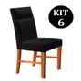 Imagem de Kit 6 Cadeiras de Jantar Estofada Preto em Veludo Yastik