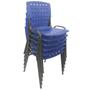 Imagem de Kit 6 Cadeiras de Plástico Polipropileno  LG flex Reforçada Empilhável Azul