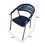 Imagem de Kit 6 Cadeiras Decorativa Joana em Corda Náutica e Base em Alumínio Cinza/ Azul Marinho