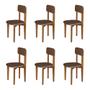 Imagem de Kit 6 Cadeiras em Madeira Maciça Elisa para Sala de Jantar Marrom