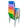 Imagem de Kit 6 cadeiras escolar infantil lg flex empilhavel t2