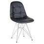 Imagem de Kit 6 cadeiras estofadas Charles Eames Eiffel Botonê com pés de metal cromado