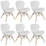 Imagem de Kit 6 cadeiras estofadas Charles Eames Eiffel Slim Wood confort