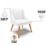Imagem de Kit 6 Cadeiras Estofadas para Sala de Jantar Pés Palito Lia Sintético Branco - Ibiza