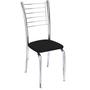 Imagem de Kit 6 cadeiras Iara cromada para cozinha Hiper Resistente-Assento preto-Gat Magazine