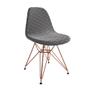 Imagem de Kit 6 Cadeiras Jantar Eames Eiffel Estofadas Grafite Base Cobre