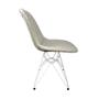 Imagem de Kit 6 Cadeiras Jantar Estofadas Nude Eiffel Eames Base Ferro Branco