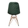 Imagem de Kit 6 Cadeiras Jantar Estofadas Verde Eiffel Eames Base Cobre