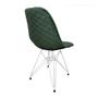 Imagem de Kit 6 Cadeiras Jantar Estofadas Verde Eiffel Eames Base Ferro Branco