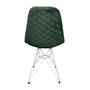 Imagem de Kit 6 Cadeiras Jantar Estofadas Verde Eiffel Eames Base Ferro Branco