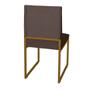 Imagem de Kit 6 Cadeiras Jantar Metálica Dourado Suede Garden - Mafer