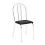 Imagem de Kit 6 Cadeiras Lisboa Cromada Para Cozinha ou Área Gourmet-Assento Sintético  Preto